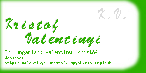 kristof valentinyi business card
