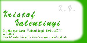 kristof valentinyi business card